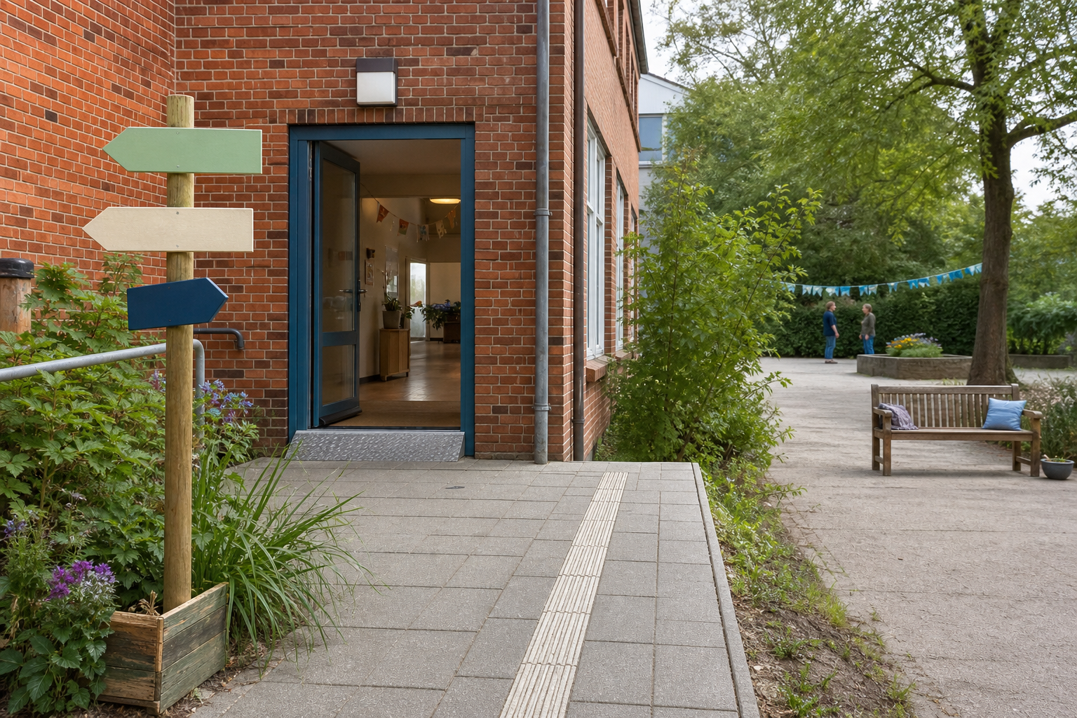 kleine nachbarschaftsveranstaltung: weg, wc, information und ruheplatz prüfen